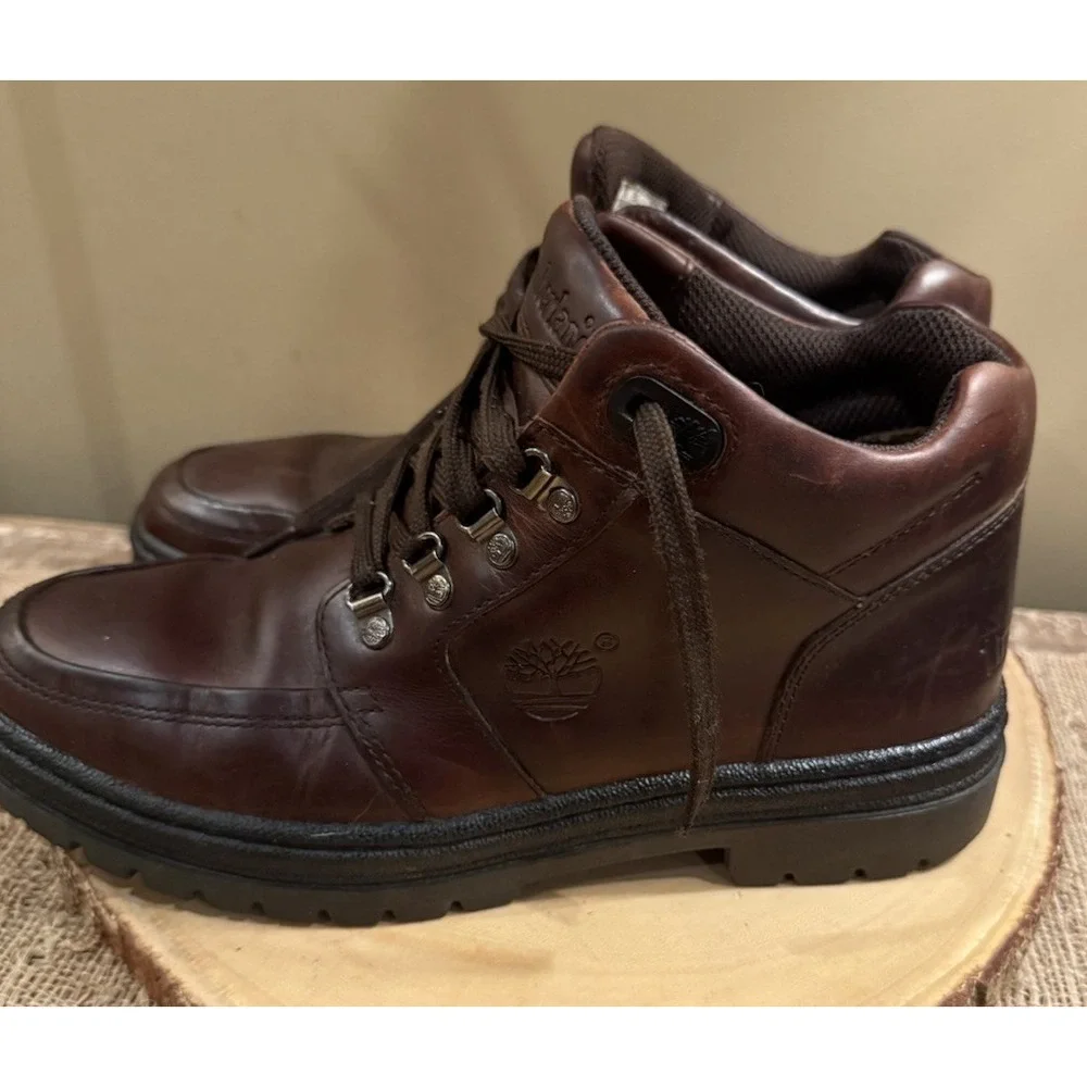 Timberland US Men's‎ Size 10M mahogany Leather Chukka Lace Boots Style 69035